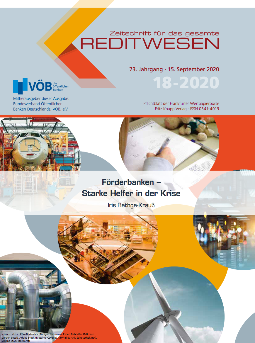 Vergößerung öffnen Titelbild der Zeitschrift für das gesamte REDITWESEN 73. Jahrgang 15. September 2020 18-2020