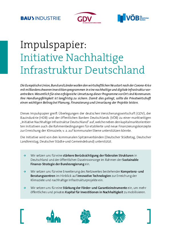 Publikation Impulspapier „Initiative Nachhaltige Infrastruktur Deutschland“