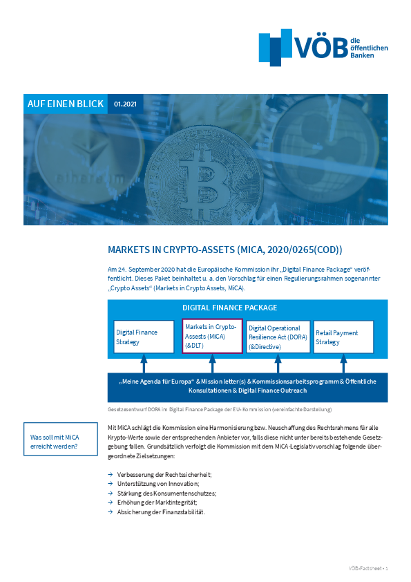 Publikation VÖB auf einen Blick: Markets in Crypto Assets