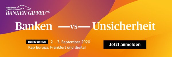 Vergößerung öffnen Banken vs. Unsicherheit, jetzt anmelden für den 2. - 3. September 2020